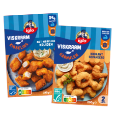 Iglo lekkerbekjes*, fish cuisine, crispino, kibbeling, schatzoekers, garnalen of groente idee